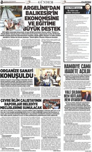 ARGELİNE'DEN BALIKESİR EKONOMİSİNE VE EĞİTİME BÜYÜK DESTEK