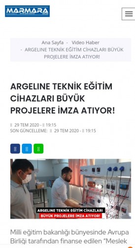 ARGELINE TEKNİK EĞİTİM CİHAZLARI BÜYÜK PROJELERE İMZA ATIYOR!